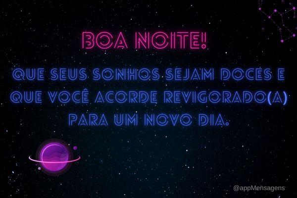 Doces Mensagens: Boa noite!